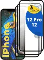 Комплект 3 шт. Защитное стекло для iPhone 12, 12 Pro, Противоударное стекло на Айфон 12, 12 Про