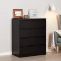 Комод ГУД ЛАКК Malta, 4 ящика, без доводчиков, 80х48х98 см, черно-коричневый, дуб венге