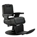 Кресло барбера BXS MERCURY, классический стиль, черный цвет, встроенный подголовник