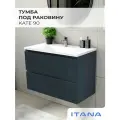 Тумба под раковину в ванную, тумба для ванной Итана Kate 90 890х441х600 подвесная Антрацит