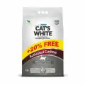 Наполнитель комкующийся Cat's White Activated Carbon Unscented для кошачьего туалета с активированным углем - 12 л