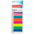 Клейкие закладки пластиковые Brauberg, 8 цветов по 25 листов, 45х12мм, на пластиковой линейке (126700), 24 уп.