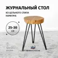 Столик журнальный круглый ChoodWood 25-30см из массива, подставка под цветы