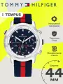 Наручные часы TOMMY HILFIGER, серебряный, синий, красный