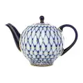 Чайник заварочный форма Тюльпан рисунок Кобальтовая сетка, Императорский фарфоровый завод