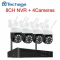 Techage PTZ-камера H.265 8-канальная 4-мегапиксельная беспроводная с жестким диском 1 тб