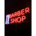 Неоновый светильник, неоновая светодиодная вывеска на стену, настенная неоновая лампа barber shop, 100 х40 см.