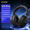 MCHOSE V9 Pro Беспроводные игровые наушники (Bluetooth/2.4G/USB-C), 250ч автономности, С микрофоном, RGB-подсветка-черный