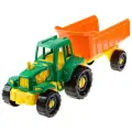 Трактор Рыжий кот Иван с прицепом Фермерский, И-2389 1:5, 33 см, зеленый/оранжевый