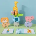 Развивающая игрушка из дерева Балансир с карточками примерами для малышей