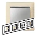 Рамка Legrand Valena, IP20, 4 поста, горизонтальная, скрытая установка, светлое дерево, серебристая 770384