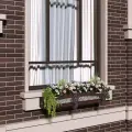 Ящик для цветов, балконный ящик, кашпо БРИZ, 130 см, 1 шт, коричневый, оцинкованная сталь