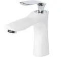 Cмеситель для раковины Grocenberg GB2001 Белый хром, керамический картридж 35мм, латунь