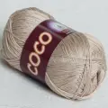 Пряжа VITA cotton COCO Vita, светло-бежевый - 3889, 100% мерсеризованный хлопок, 5 мотков, 50 г, 240 м.