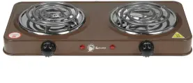 Электрическая настольная плита василиса ВА-902, 2 конфорки, коричневый