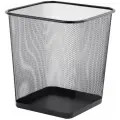Корзина для бумаг квадратная 14 литров, BRAUBERG Germanium, металл, черная, 237975