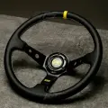 Спортивное рулевое колесо OMP style, кожа / спортивный руль для ваз, toyota, жигули, и дрифта / тюнинг руль для машины