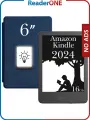 Электронная книга Amazon Kindle 11, 6 дюймов, 2024, 16 Гб, без рекламы, черная, с обложкой ReaderONE Blue