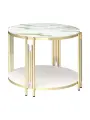 Журнальный стол Рим 19 (01) Белый мрамор/Золото/Хром