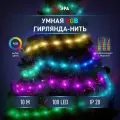 Умная гирлянда ЭРА ERASG 01 RGB, 10 м, ПДУ (управление цветом и режимами), таймер, USB, 100 LED, IP20 Б0060432