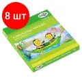 Комплект 8 шт, Пластилин восковой мягкий Гамма Пчелка, 10 цветов, 150г, со стеком, картон. упаковка