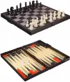 Настольная игра Набор 3 в 1 (шашки, шахматы, нарды), в коробке, 24,6х12,7х3,5см - 8188-2