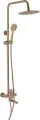 Душевая стойка Fashun A52401-21 с тропическим душем, со смесителем, с изливом, под бронзу, с лейкой, матовая