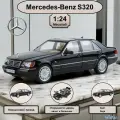 Машинка металлическая инерционная коллекционная масштабная модель 1:24 Mercedes-Benz S 600 W 140 ; Мерседес кабан черный
