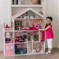 Деревянный кукольный домик Мечта, с мебелью 31 предмет в наборе, с гаражом и с качелями, для кукол 30 см PD316-02