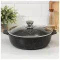 Жаровня Мечта Гранит black Induction Pro, 4 л, стеклянная крышка, антипригарное покрытие, индукция, чёрный