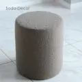 Пуфик в прихожую и спальню, для туалетного столоки, букле, барашек, soda decor, темно бежевый
