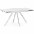 Стол керамический Woodville Вилли 140 (200) х 80 белый мрамор alpin white / snow white / белый