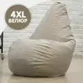 Кресло Мешок Велюр 4XL комфортное большое мягкое бескаркасное пуф для балкона лоджии пуфик мешок подарок для взрослых взрослое детей детское подростков