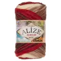 Пряжа Alize Пряжа Alize Burcum Batik молочный-красный-коричневый (4574), 100%акрил, 210м, 100г, 5шт, 100 % акрил, 100 г, 210 м, 5 шт., 4574