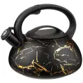 Чайник 3л со свистком, индукционный, серия Fantasy, черный с золотом