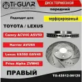 Диск тормозной Ti-GUAR (перфорированный) передний правый для TOYOTA Camry ##V40.50 06-, RAV-4 ACA3# 05-, Mark X 12# 05-, Blade 07-