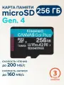 Карта памяти microSD 256 ГБ Kingston Canvas Go! Plus Gen.4 Class 10 (SDCG4/256GBSP) U3 V30 A2 200 Мб/с, без адаптера