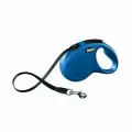 Поводок-рулетка для собак, CLASSIC NEW, размер S, 5м, 15кг, синяя, ремень чёрный, FLEXI, 1 шт.