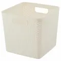 Корзина для хранения Plast team Keeplex, Rattan, пластик, 21 л, 29,5х29,5х27,5 см, квадратная, цвет Белое облако