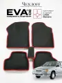 Коврики для автомобиля Чехлоff, комплект 5 штук, EVA, 3D, для Lada 2108, 2109, 2114, 2115, черный с красным кантом