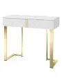 Туалетный столик Белла 4 (01) Белый шпон/Белоснежный/Золото