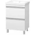 Тумба с раковиной Misty Ингрид 60 с 2 ящиками, напольная, белая