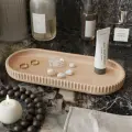 Подставка в ванную, декоративный поднос, органайзер для косметики и мелочей Chloe S, 26x11 см, бетон, розовый глянцевый