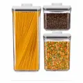 Набор контейнеров для сыпучих продуктов с вакуумной крышкой WO HOME CLICK 3 шт, 850 мл, 1,5 л, 2,5л
