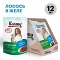 Влажный корм Karmy STERILIZED Лосось в желе для стерилизованных кошек и кастрированных котов старше 1 года 12х80г.