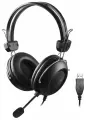 Гарнитура A4Tech HU-35, проводная, 2.0, USB, накладные, черные