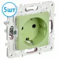 Механизм розетки с заземлением и защитными шторками IEK SKANDY 16А мятный SK-R04G SK-R14-16-K06 (комплект из 5шт.)