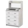 Комод Сириус-2 полка с шариковыми направляющими 5 ящиков шимо светлый-белый