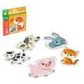 Макси-пазлы для малышей Зверята на ферме, 5 пазлов, 10 деталей, для детей от 3 лет