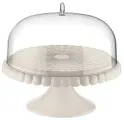 Блюдо для торта с крышкой Guzzini Tiffany 30 см, молочно-белое